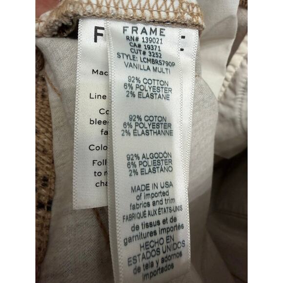 FRAME Le Crop High Waist Mini Boot Snake Print Jeans Vanilla Multi Denim 28 - Picture 10 of 13